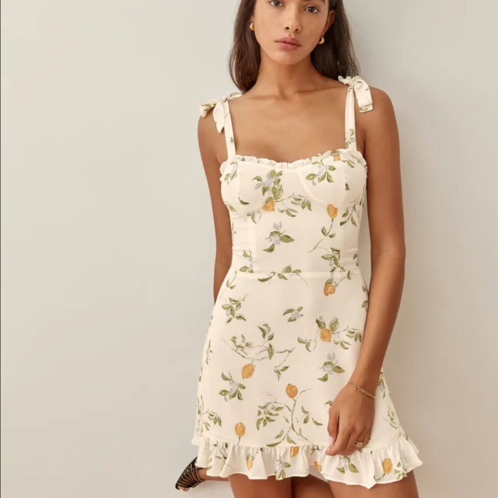 NWOT Reformation Christine dress- Citron